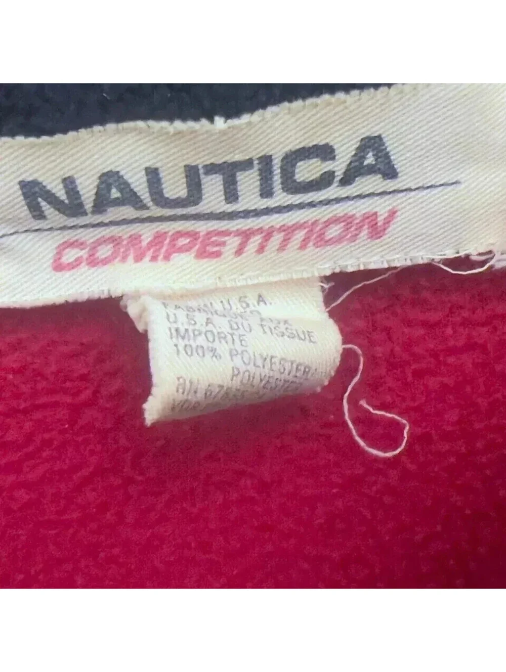 Vintage Nautica Competition 1/4 Zip Sweater Men's Large L Made in USA